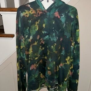 Profound - Men's Large - Hoodie in Dark Green Tie-Dye